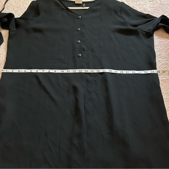 Vintage Studio C Plus Black Semi Sheer Blouse Flouncy Sleeves Size 22/24 - Picture 7 of 12